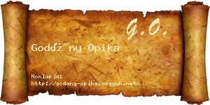 Godány Opika névjegykártya